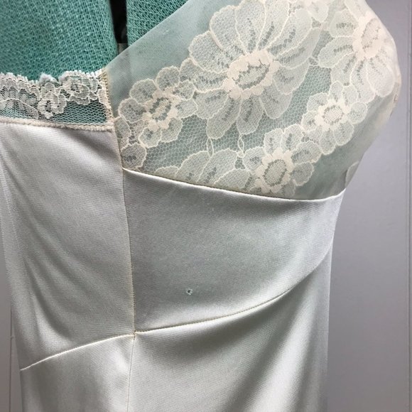 Vintage Full Slip Dress Lace Ivory - Picture 12 of 14
